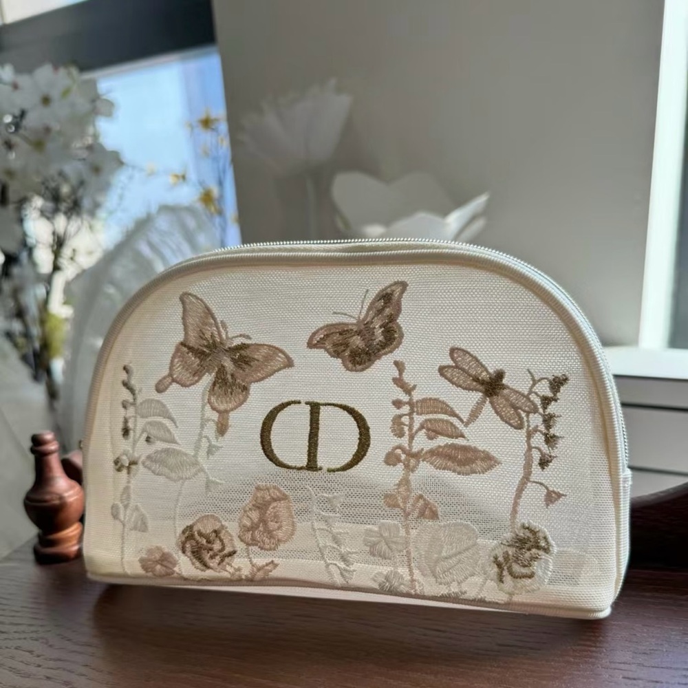 GWP Christian Dior Floral Embroidered Cosmetic Bag